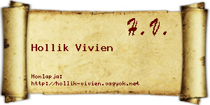 Hollik Vivien névjegykártya